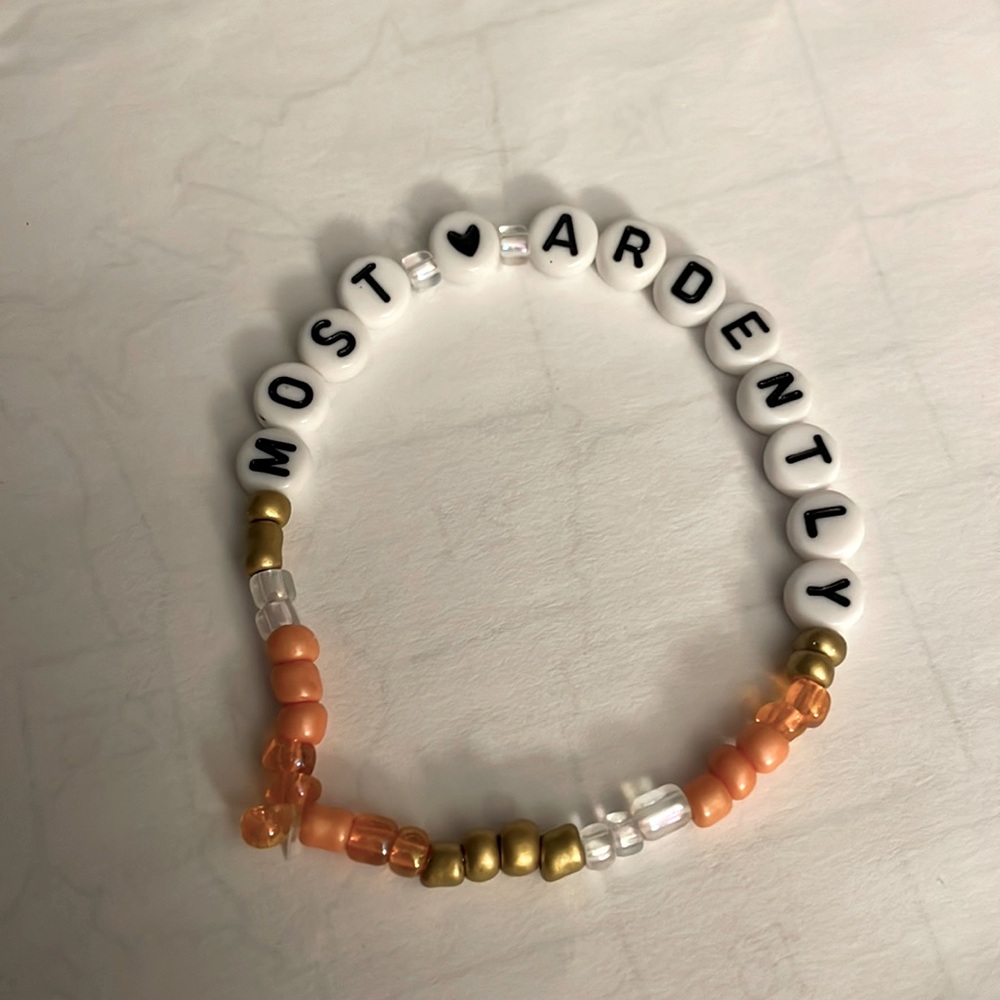 Jane Austin Pride and Prejudice beaded letter friendship bracelet buy swap